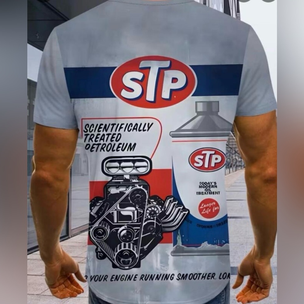 Men's Vintage STP Oil Print T-Shirt Size XXL New